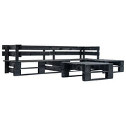 Divani da Giardino su Pallet 4 pz Neri in Legno 277424
