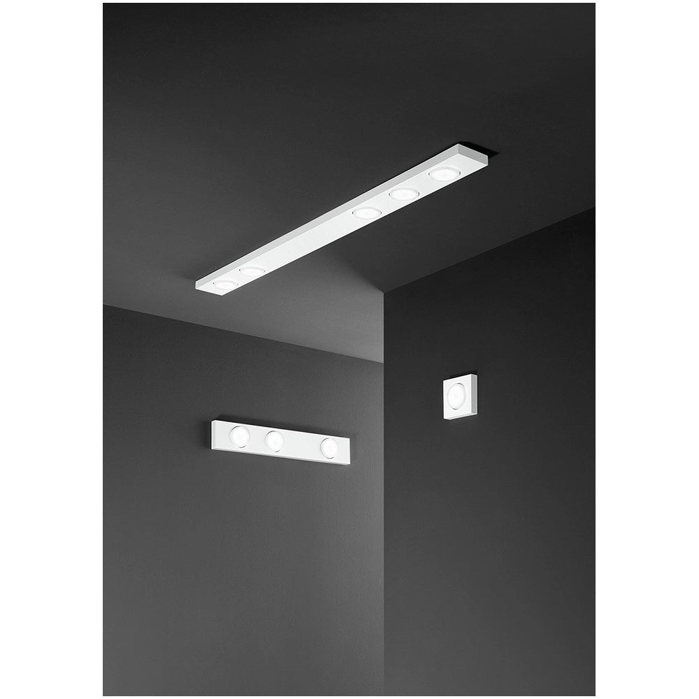 Bottone - Plafoniera Led da soffitto 5xGX53 max 15W, Rettangolare 120x10 cm, Metallo Verniciato, IP20 - Perenz - Alluminio