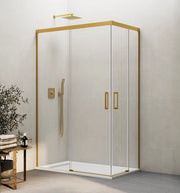 Box doccia angolare BASIC apertura al vertice 95x70 cm (90-95/65-70) oro vetro trasparente