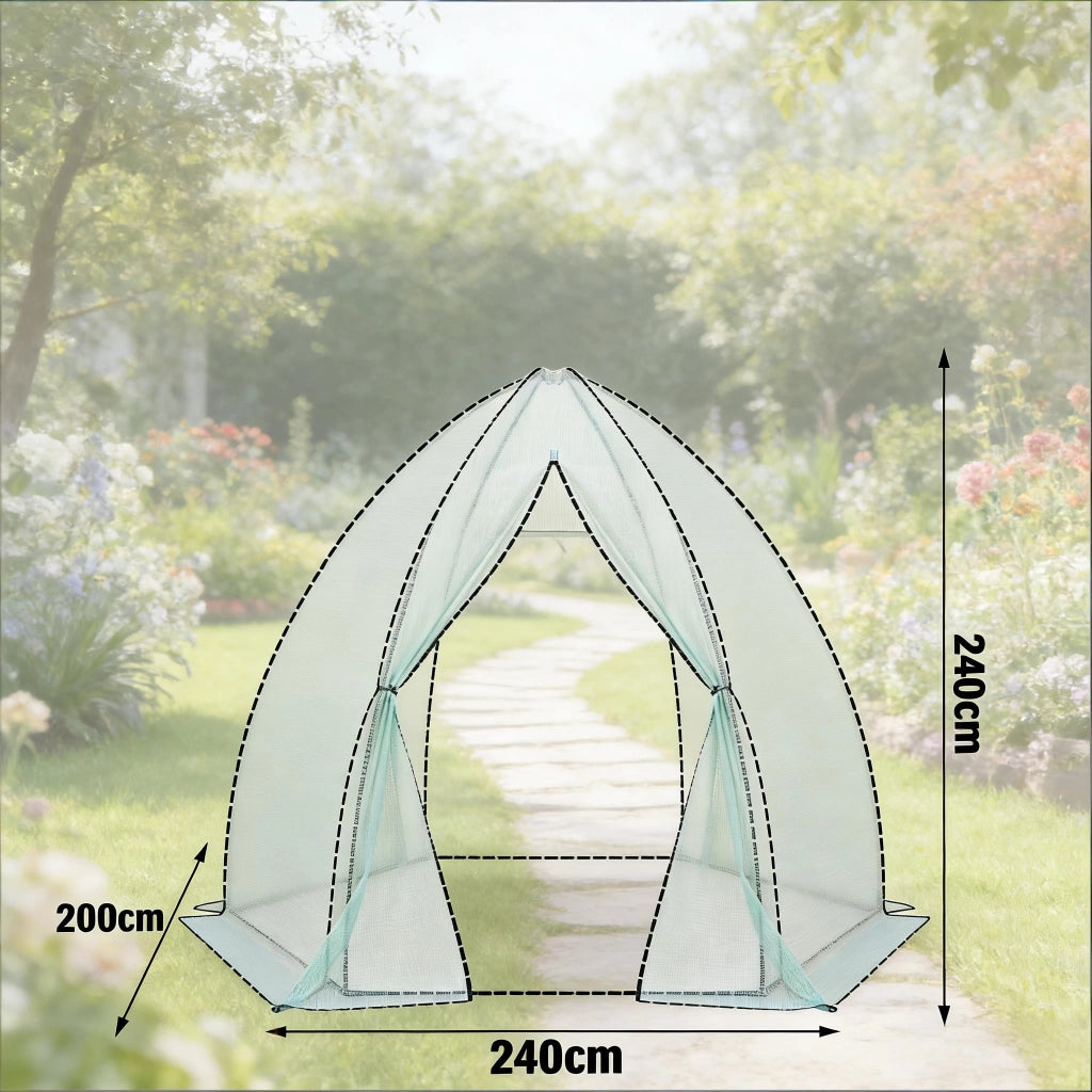 SERRA A TEPEE 240x200x240 cm in PE e acciaio Verde