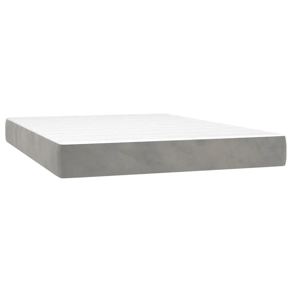 Letto a Molle con Materasso e LED Grigio Chiaro 140x200 cm 3134405