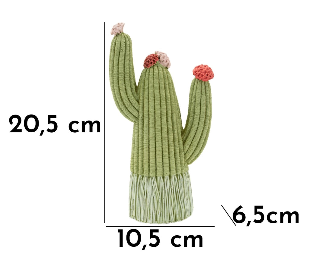 Cactus 10,5x6,5x20,5 cm in Resina Multicolor