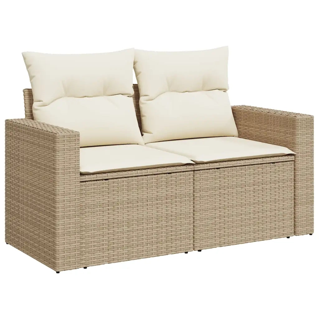 Set Divani da Giardino 7 pz con Cuscini Beige in Polyrattan 3267418