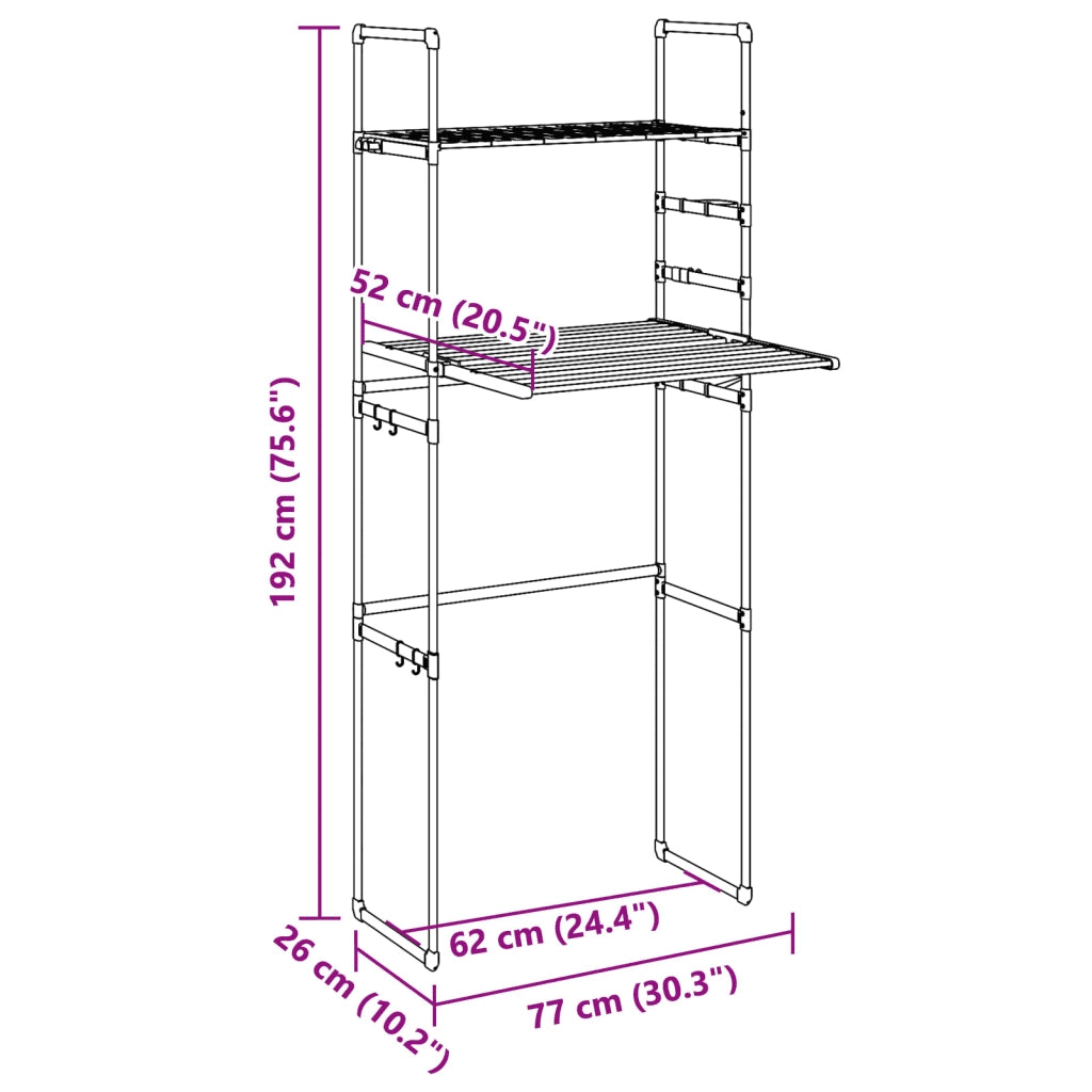 Scaffale per Lavatrice 77x52x192 cm in Alluminio 154608