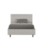 Letto una piazza e mezza con rete imbottito 120x200 tessuto Aragona 1 bianco Adele