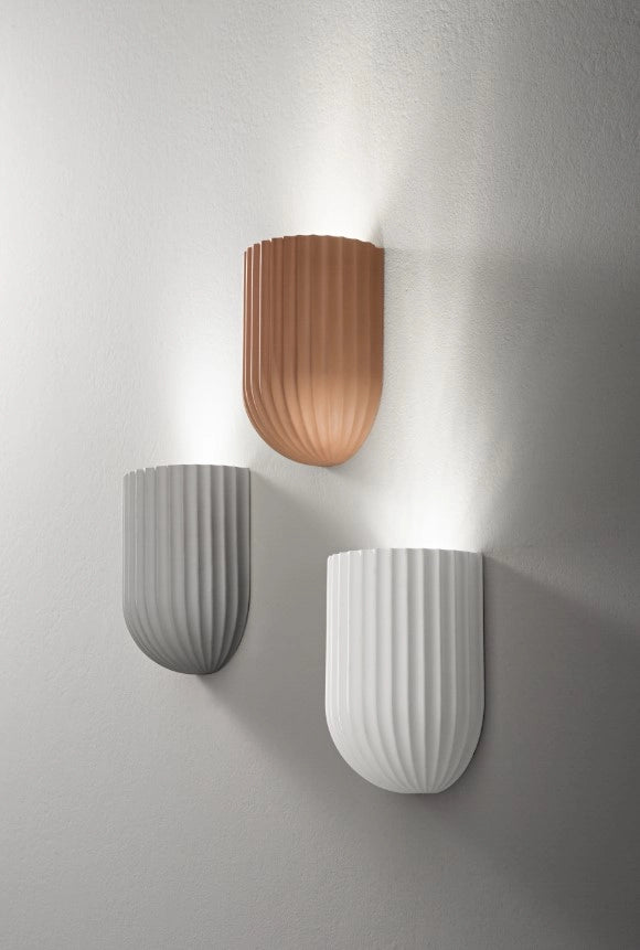 APPLIQUE  BETON EFFETTO CEMENTO BIANCO H.16,4CM 1 LUCE ATTACCO GU10