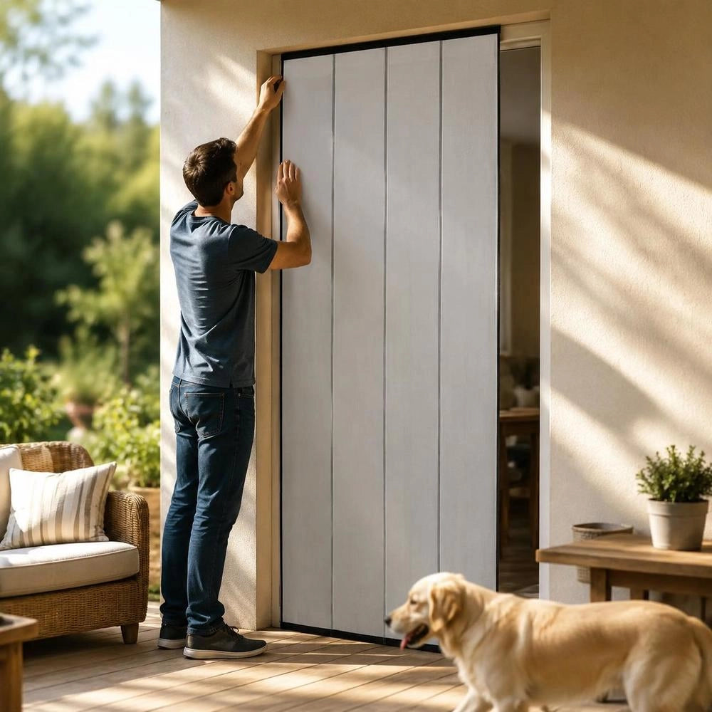 Insect Screen For Doors, Black, 100x220 Cm, Polyester