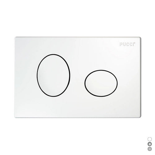 PLACCA PER CASSETTA INCASSO PUCCI ECO 2 PULSANTI ELLISSE MOD.2014- Bianca- PUCCI- pezzi 1