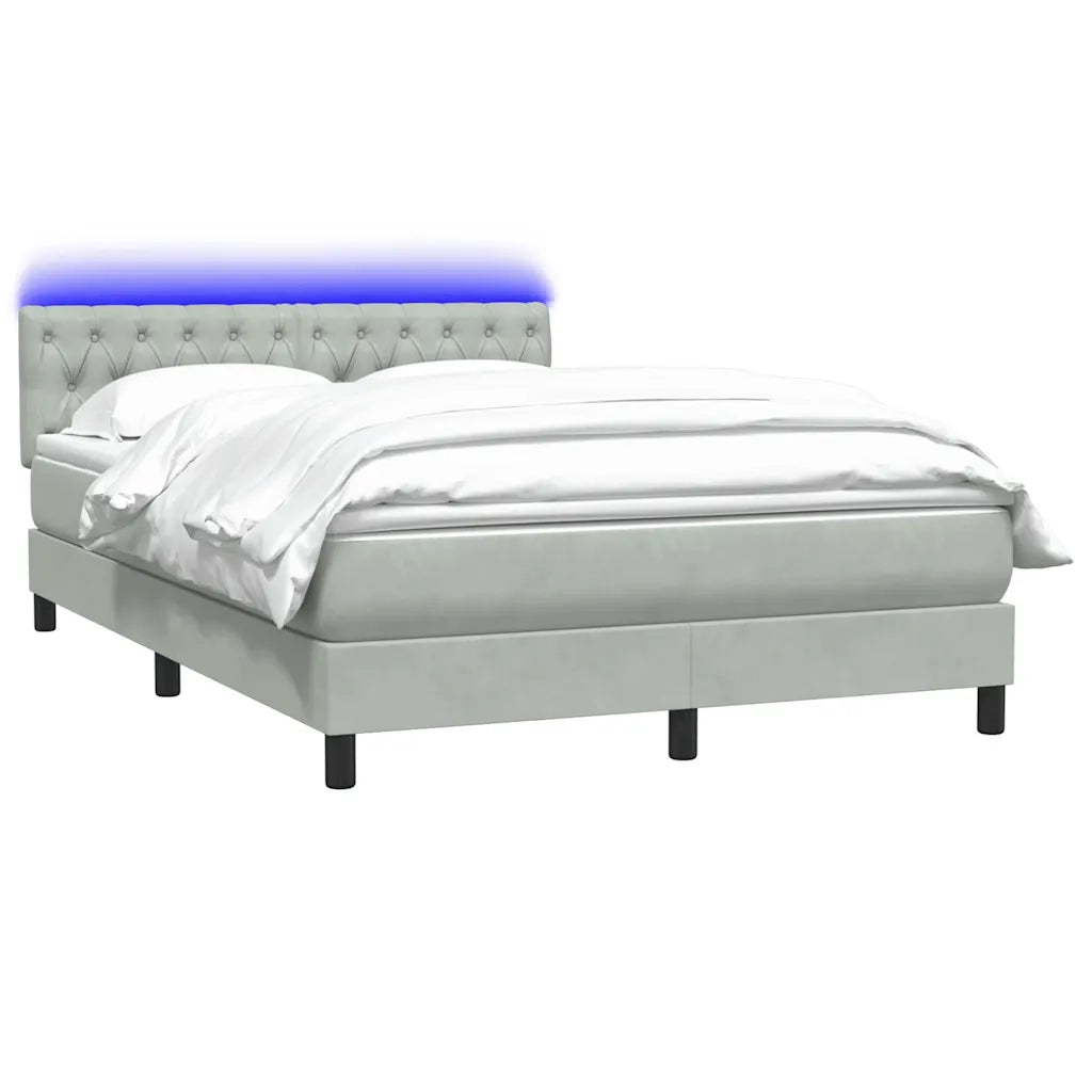 Letto a Molle con Materasso e LED Grigio Chiaro 160x210cm 3317175
