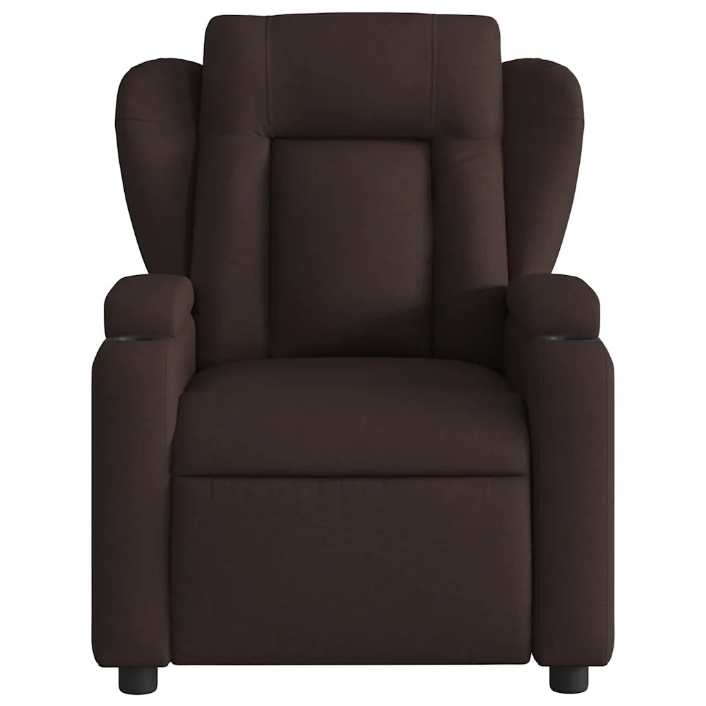 Poltrona Reclinabile Marrone Scuro in Tessuto 372408