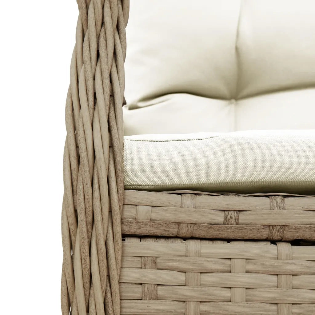 Set da Pranzo da Giardino 9 pz con Cuscini Beige in Polyrattan 3262792