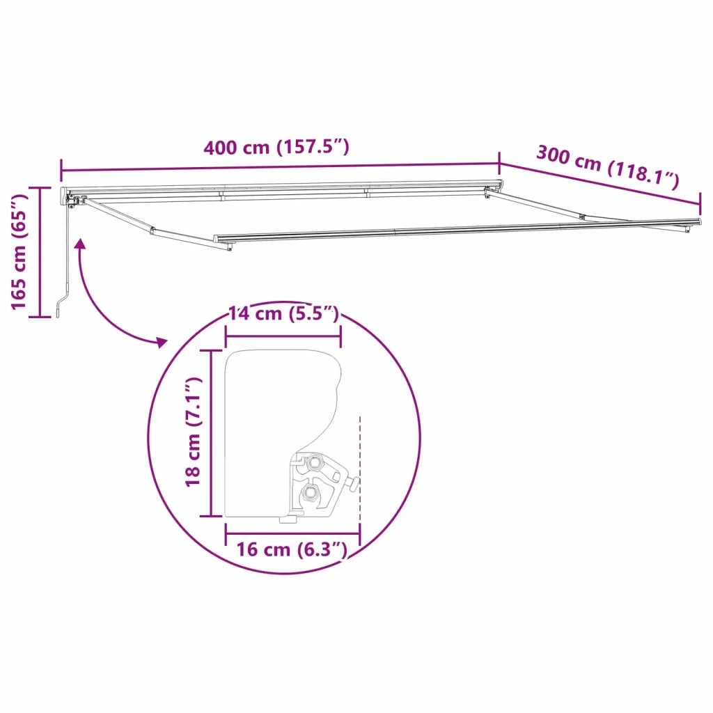 Tenda retrattile manuale Borgogna 4 × 3 m 3420254