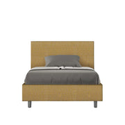 Letto una piazza e mezza con rete imbottito 120x210 tessuto Labirinto 6 giallo Adele