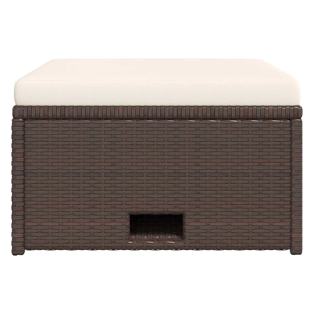 Set Divani da Giardino 4 pz con Cuscini in Polyrattan Marrone 43103