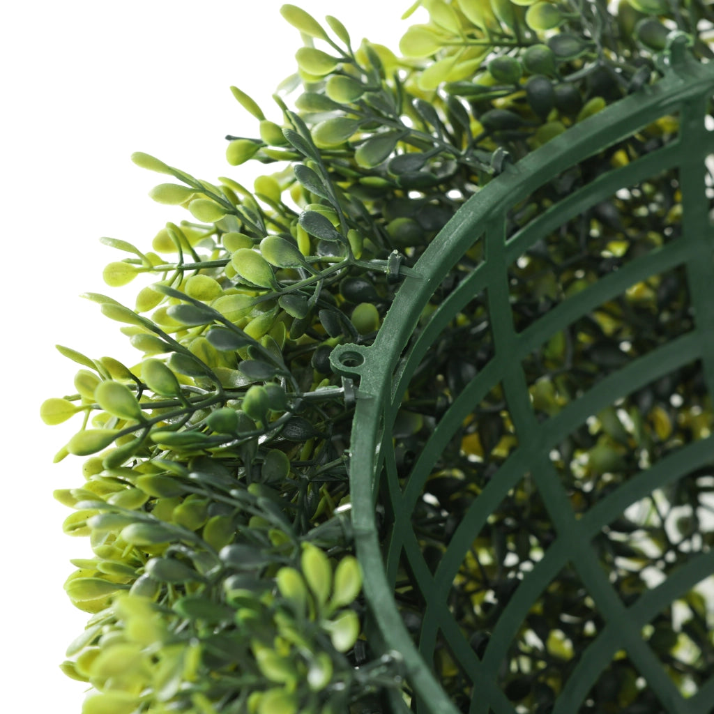 Sfera di bosso artificiale 2 pezzi in plastica verde Ø 40 cm con elementi a incastro per interni ed esterni