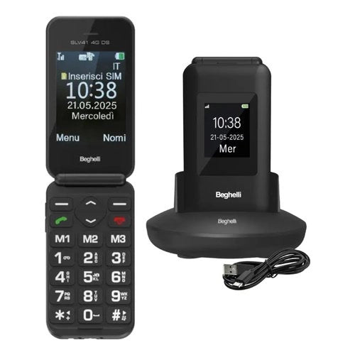 Beghelli slv41 4g eco nero easy phone clamshell - BGSLV414G