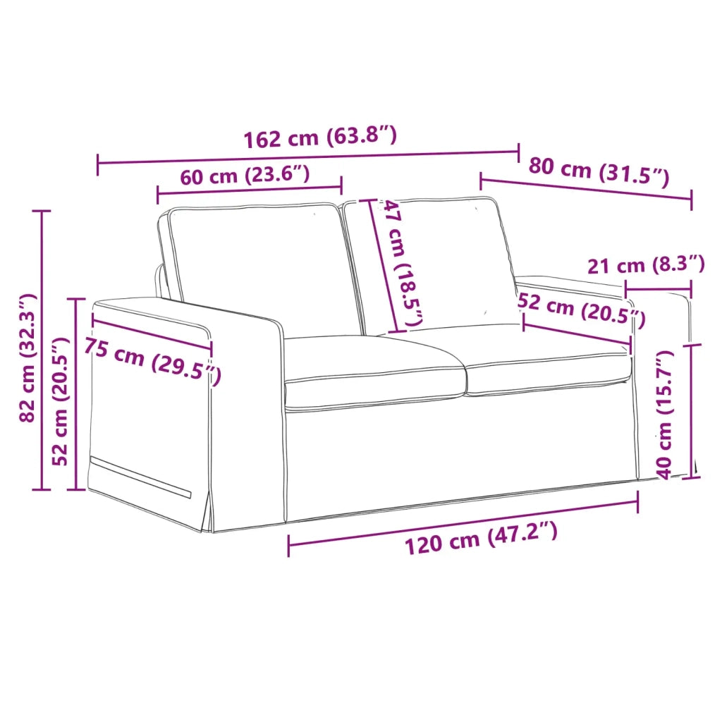 Set di divani 2 pcs Crema 162 x 80 x 82 cm Tessuto 3407505