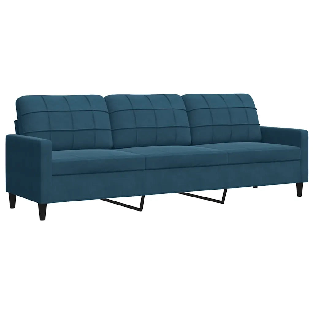 Set di Divani 2 pz con Cuscini e Rinforzi Blu in Velluto 3278500