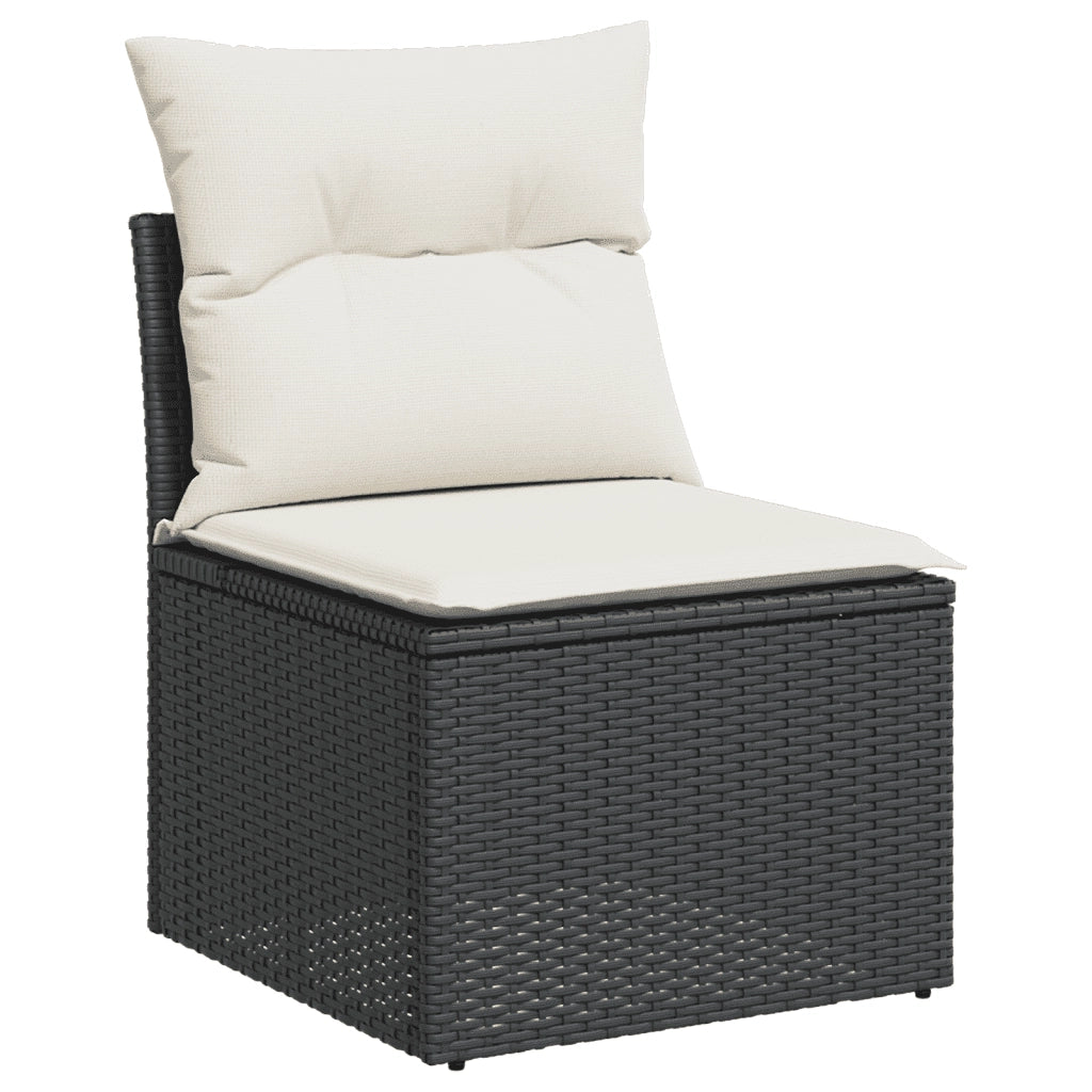 Set Divani da Giardino 5 pz con Cuscini in Polyrattan Nero 3258178