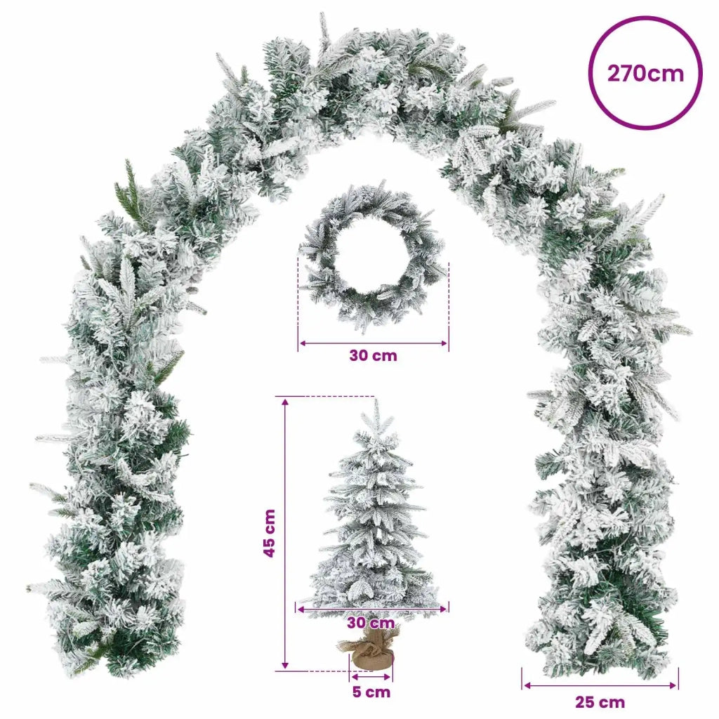 Albero di Natale Mini 45 cm PVC e PE Verde e Bianco 3468426