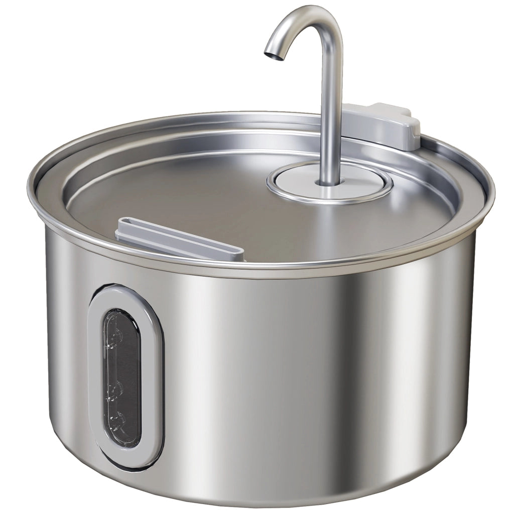 Fontanella per Gatto con Luce LED ¨C zephmum ¨C Acciaio Inox Argento 19.4x19.4x18.7 cm