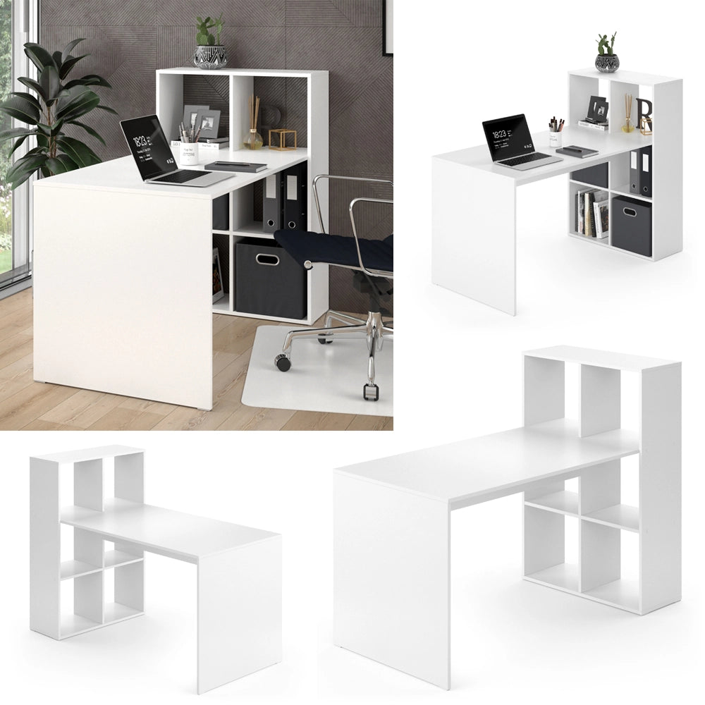 Vicco Scrivania con ripiani Bianco 72 x 143.8 cm