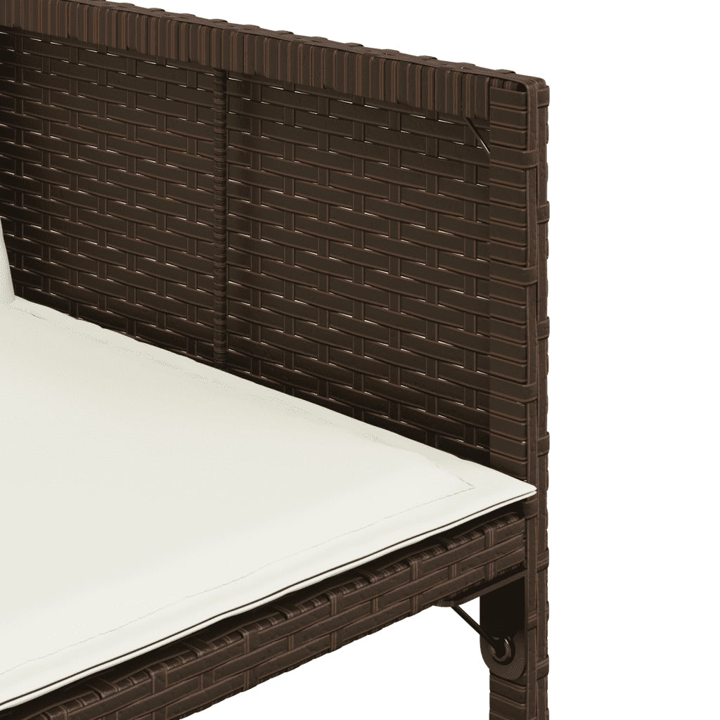 Set da Pranzo da Giardino 9pz con Cuscini Marrone in Polyrattan 3211317