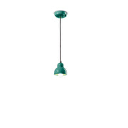 Lampadario Vintage Decò Berimbau Ceramica Turchese 1 Luce E14