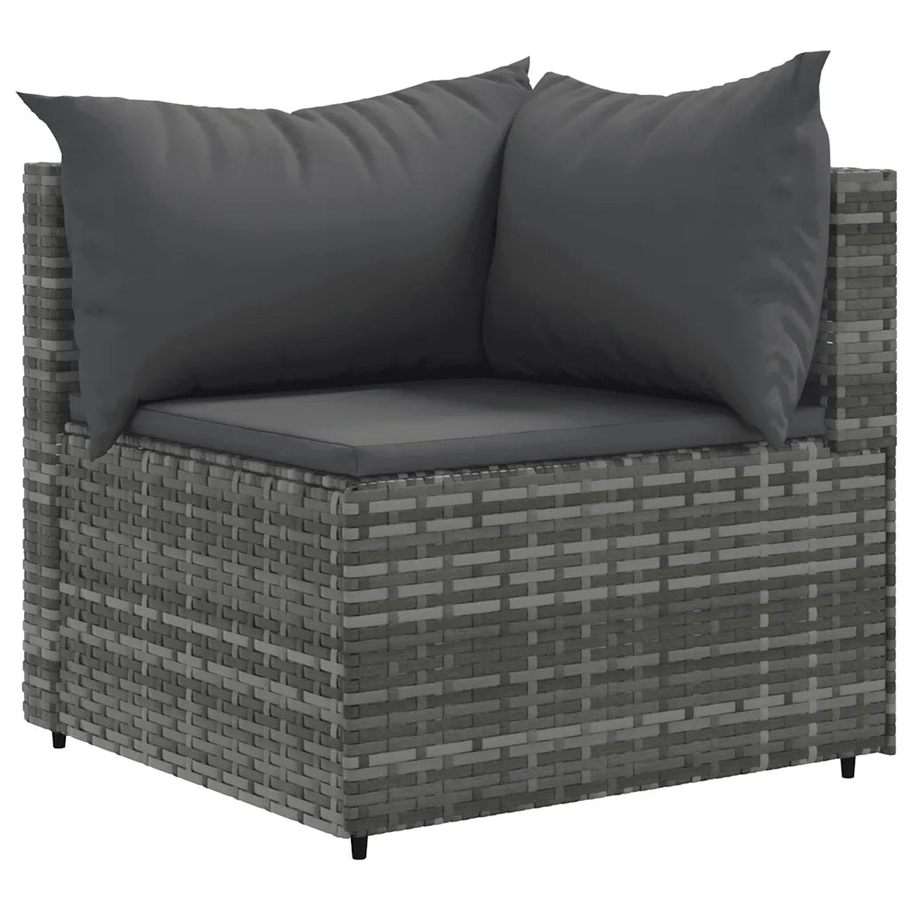 Set Divani da Giardino 5 pz con Cuscini in Polyrattan Grigio 3308058