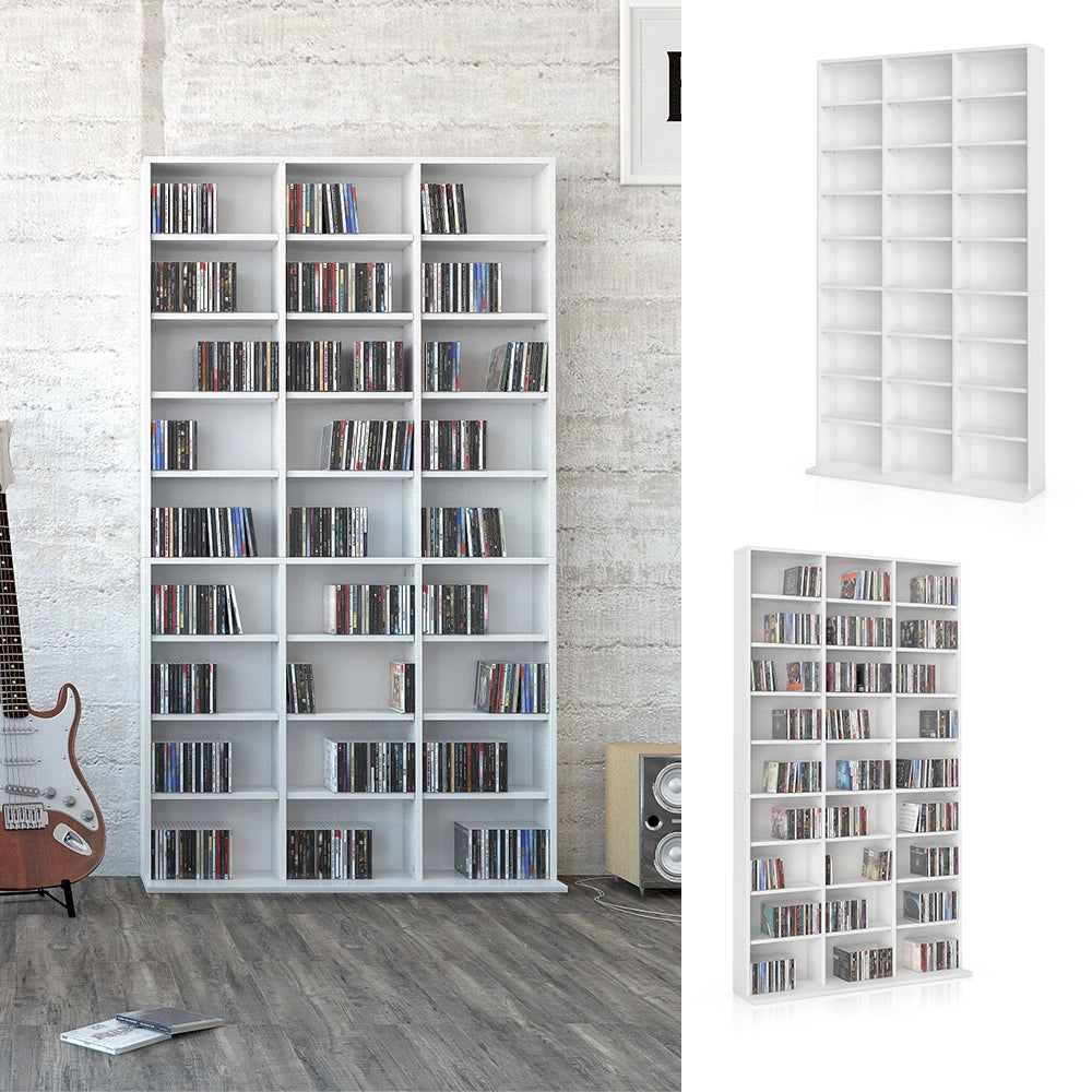 Vicco Scaffale porta cd Bianco 102 x 178 cm