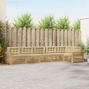 Set di divani da esterno 6 pz Bianco e Beige Poliestere 3390573