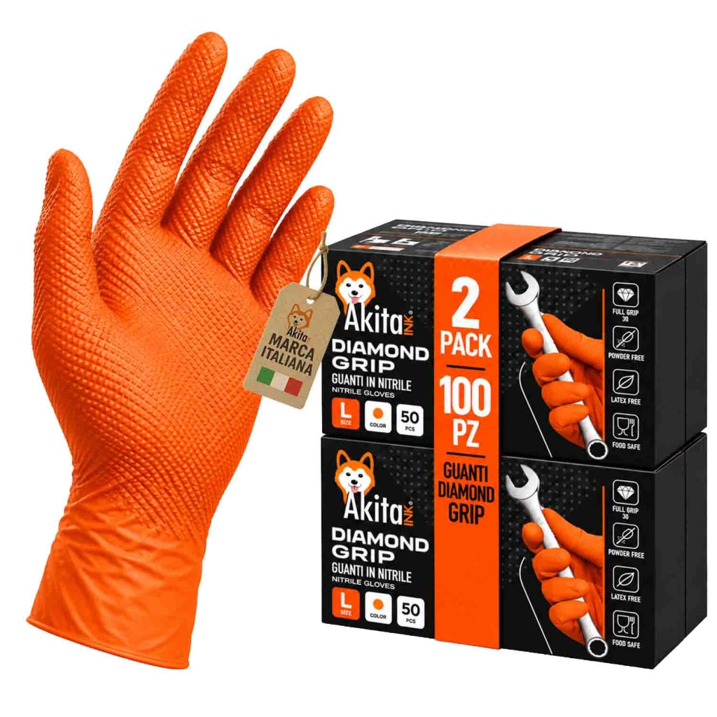 Guanti Nitrile L Akitaink Full Grip Antiscivolo 100pz