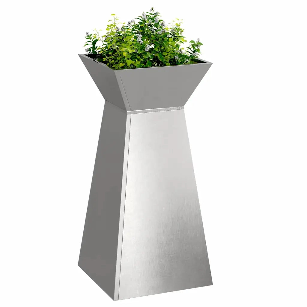 Vaso a Pilastro 2 pcs Argento 35 x 35 x 73 cm