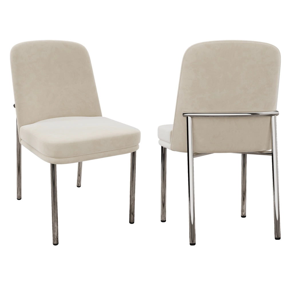 Set sedie da pranzo in velluto beige