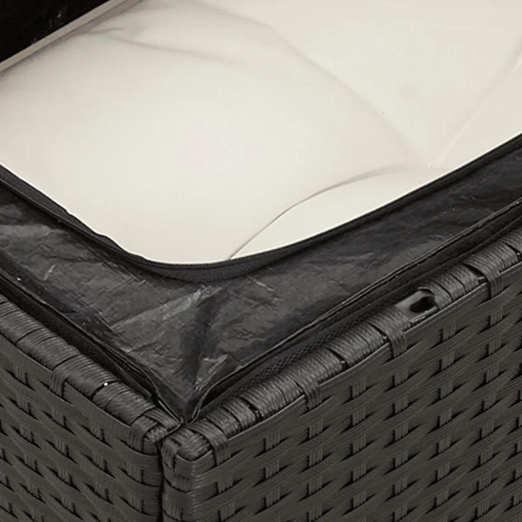 Set Divani da Giardino con Cuscini 8 pz Nero in Polyrattan 3255846