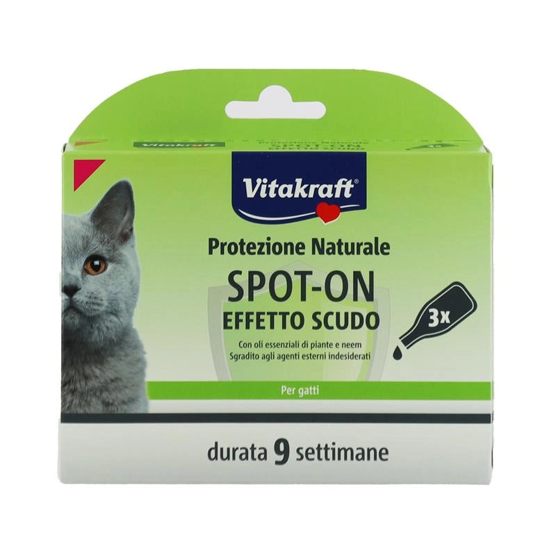 VITAKRAFT SPOT - ON NATURALE ANTIPARASSITARIO PER GATTI 3 FIALE DURATA 9 SETTIMANE