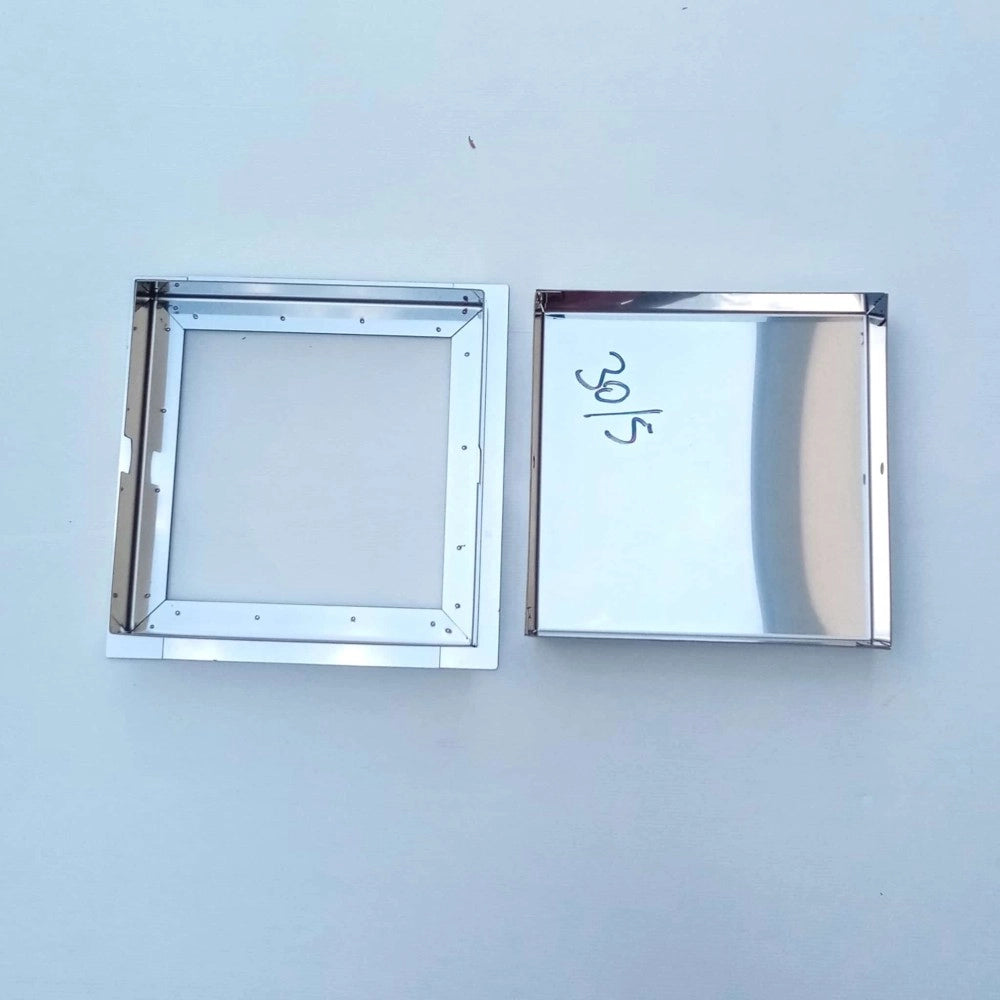 Sigillo 400 x 400 x h 80mm chiusino di acciaio inox pesante da incasso