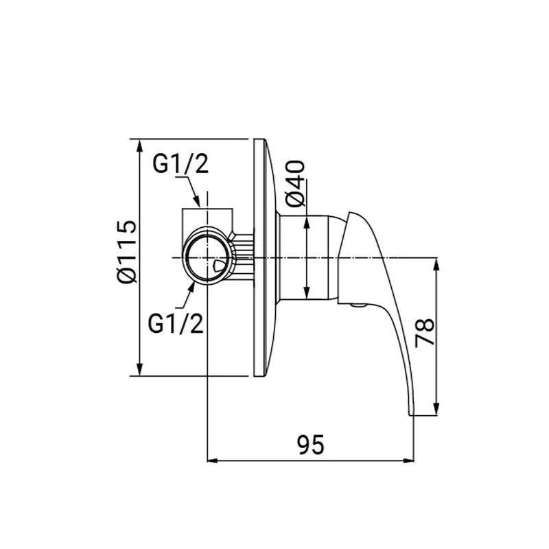 Miscelatore Incasso Doccia Serie Beta Cromato