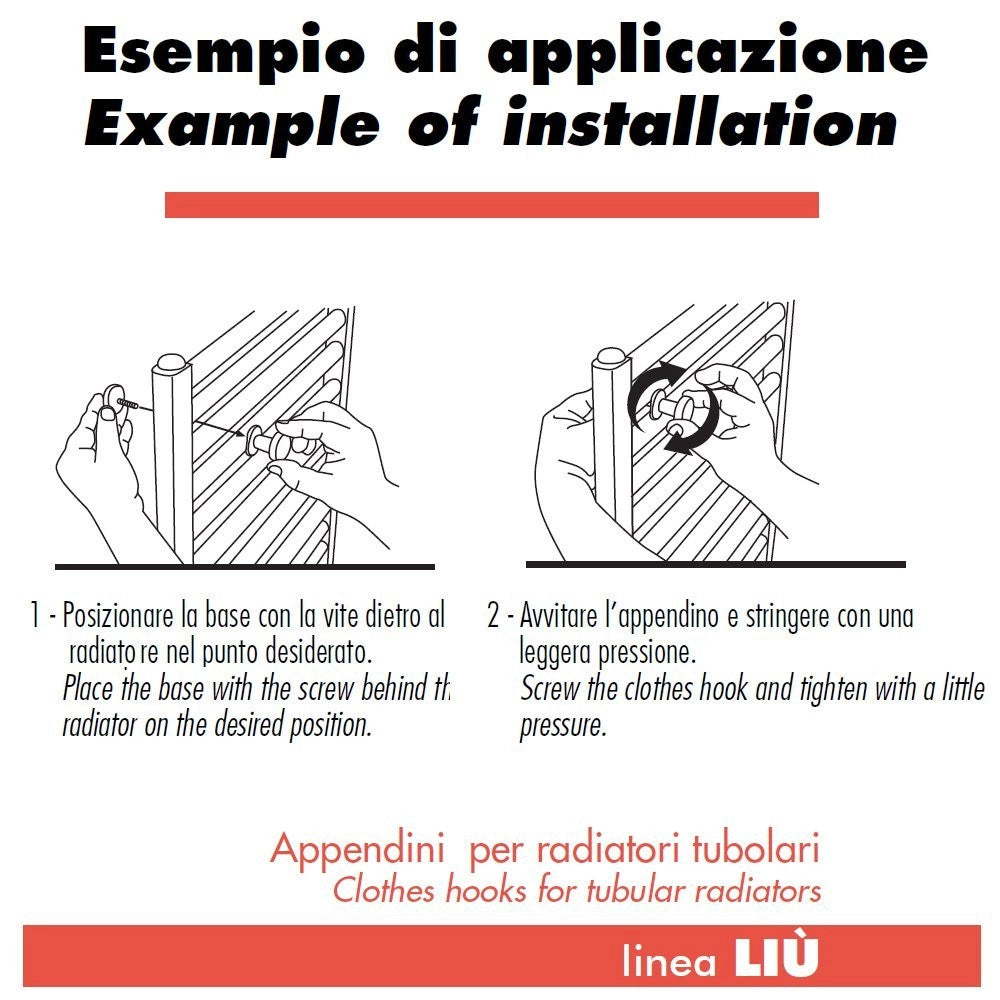 Pika' 2 appendini per radiatori liu' classic colore bianco