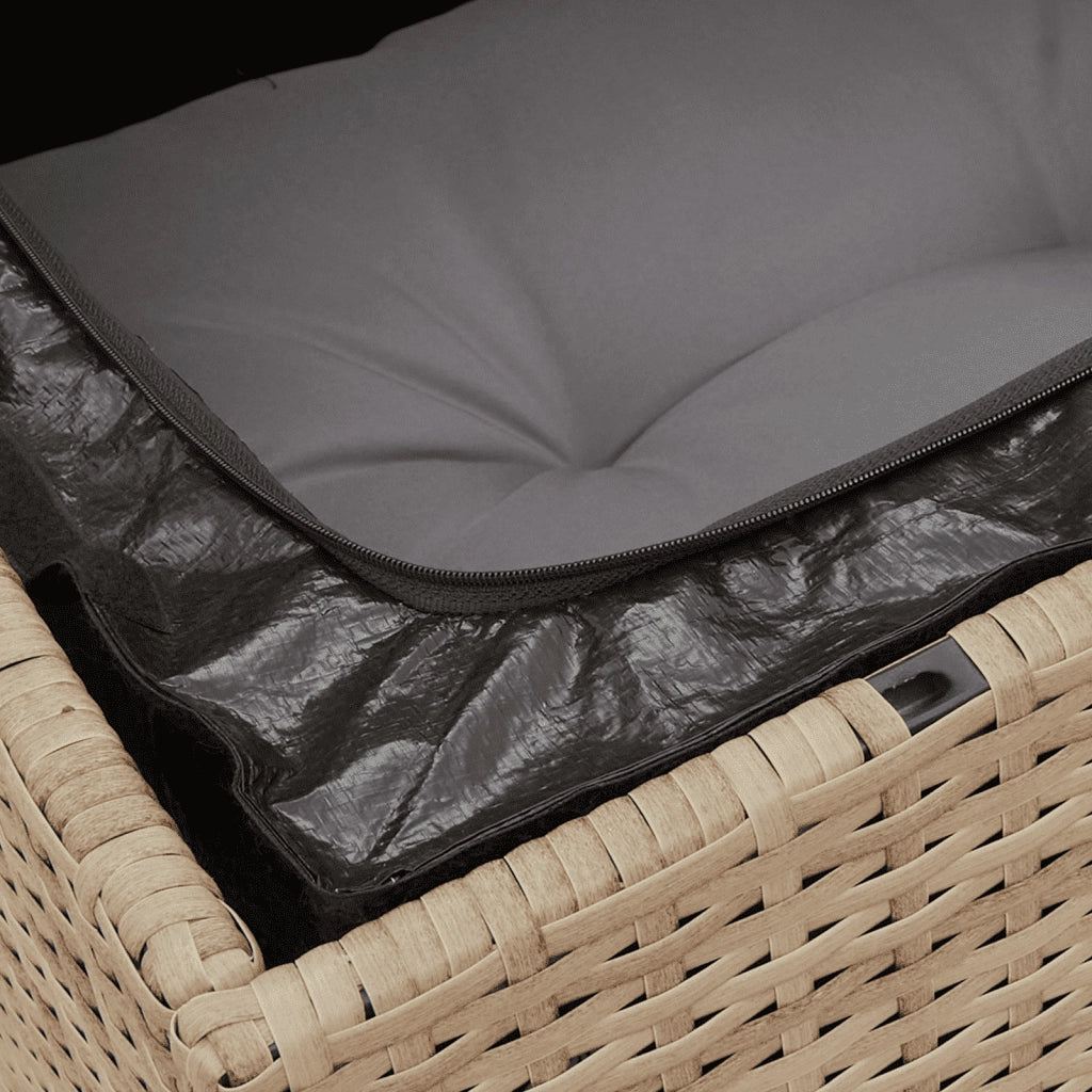 Set Divani da Giardino 7 pz con Cuscini Beige in Polyrattan 3252926