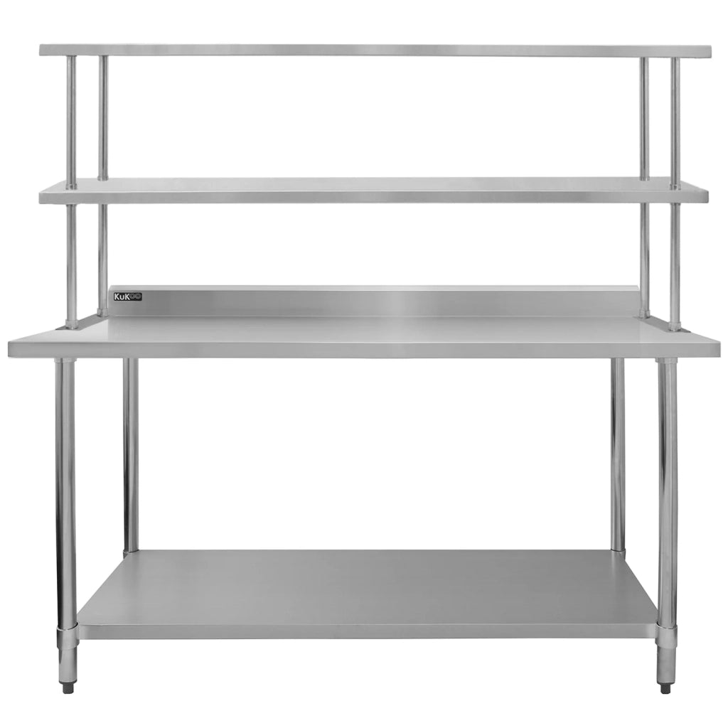 Set Tavolo e Ripiano da Cucina Ristorante KuKoo, Mensola Doppia - 180cm
