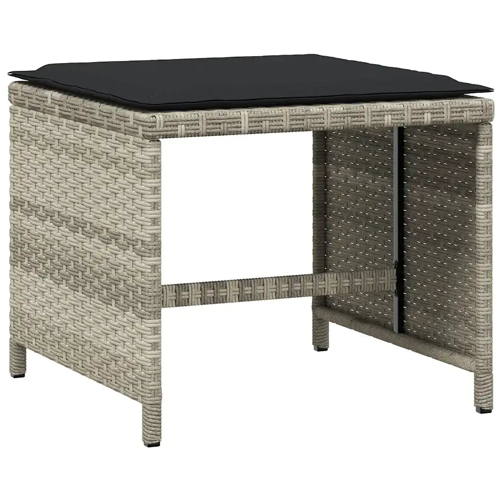 Set da Pranzo da Giardino 13pz con Cuscini Grigio in Polyrattan 3211343