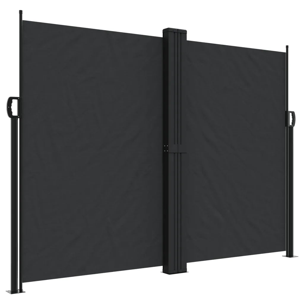 Tenda da Sole Laterale Retrattile Nera 180x600 cm 4004639