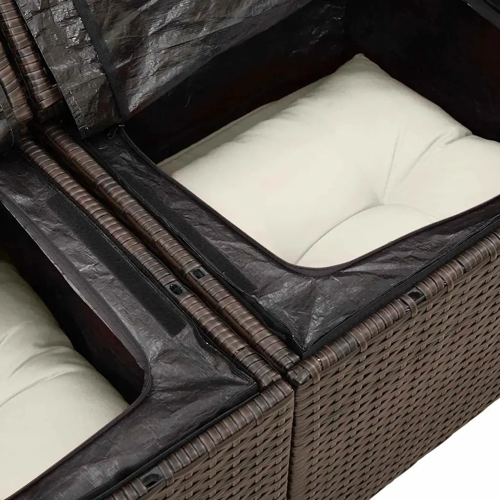 Set Divano da Giardino 6 pcs Marrone Rattan in Polipropilene 3356931