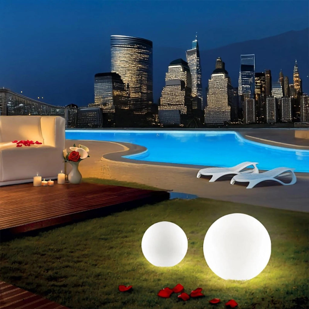Lampada da terra decorativa sfera luce LED E27 palla luminosa IP65 decorazione giardino prato sala eventi bordo piscina 40CM SENZA LAMPADA
