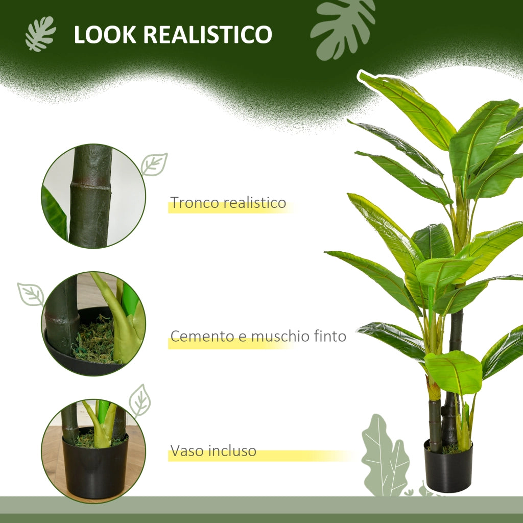 Albero di Banano Artificiale in Vaso ¨C Minimal ¨C 150cm Verde per Interno ed Esterno