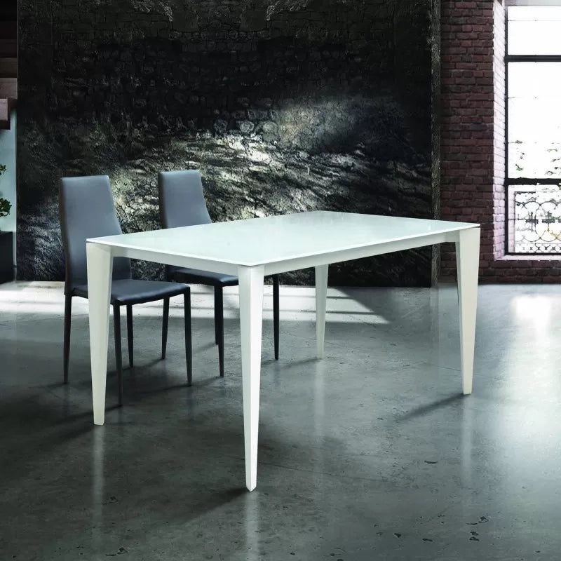 Tavolo vetro bianco allungabile 140x90