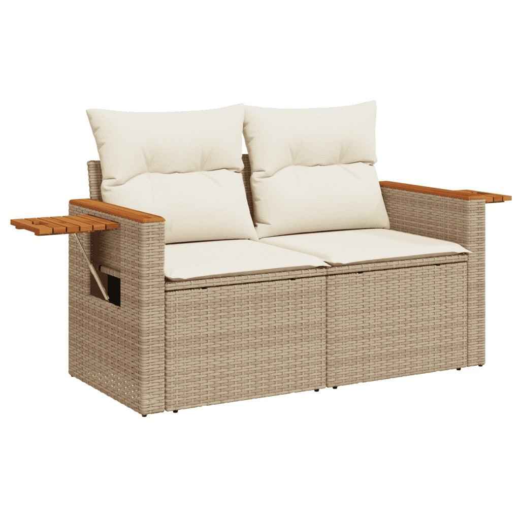 Set Divano da Giardino 9 pz con Cuscini Beige in Polyrattan 3259545