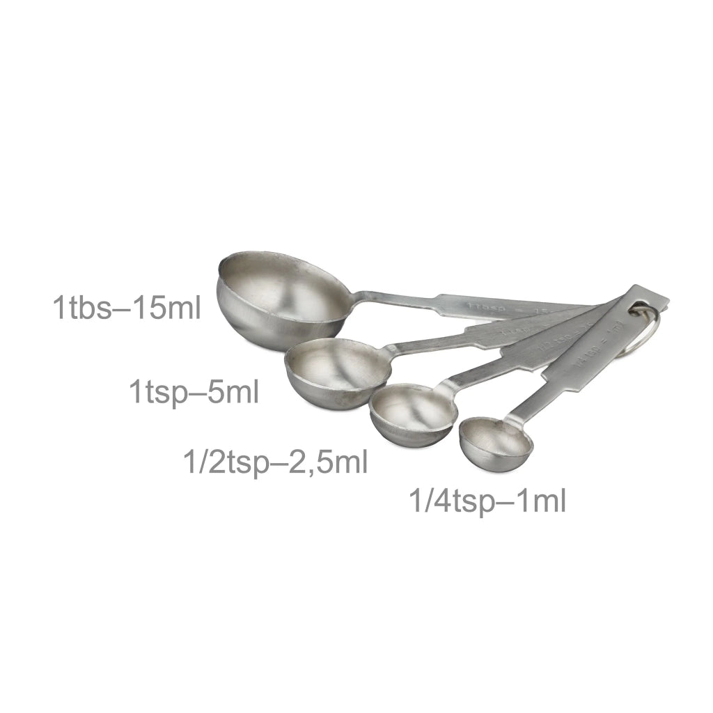 Set di 8 tazze e cucchiai misurini pratici cucina perfetta precisione 14 x 6 x 6 cm in acciaio inox argentato 13_0013816