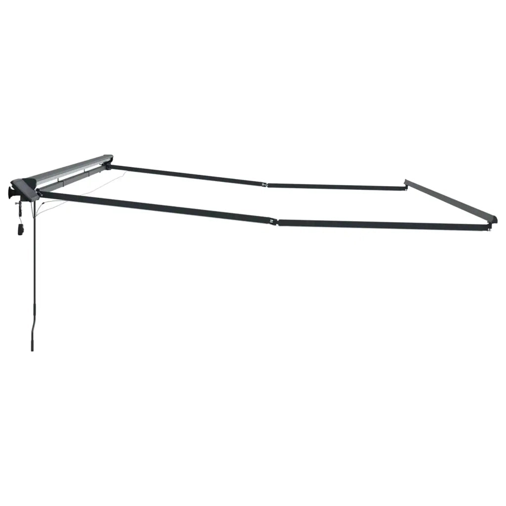 Cornice per Tenda Manuale con LED Antracite 4 × 3 m Alluminio 42024812